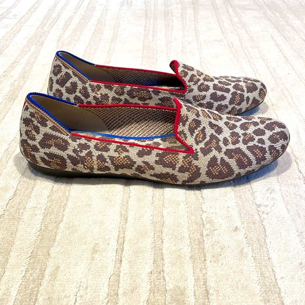 Rothy's Animal Print Flats with Red and Blue Accents - Picture 2 of 3
